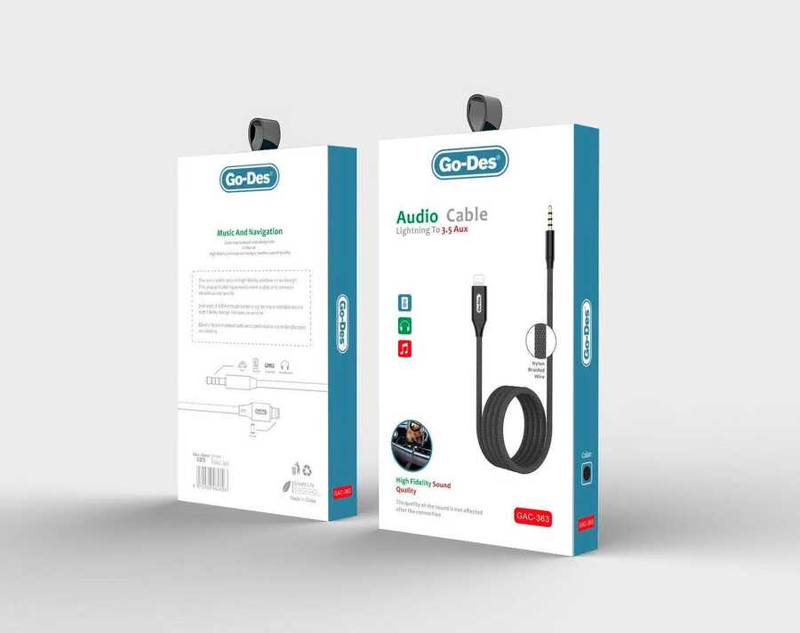 Go-Des GAC-363 Lightning To 3.5mm Aux Kablo - 2 Go-Des GAC-363 Lightning To 3.5mm Aux Kablo - 2